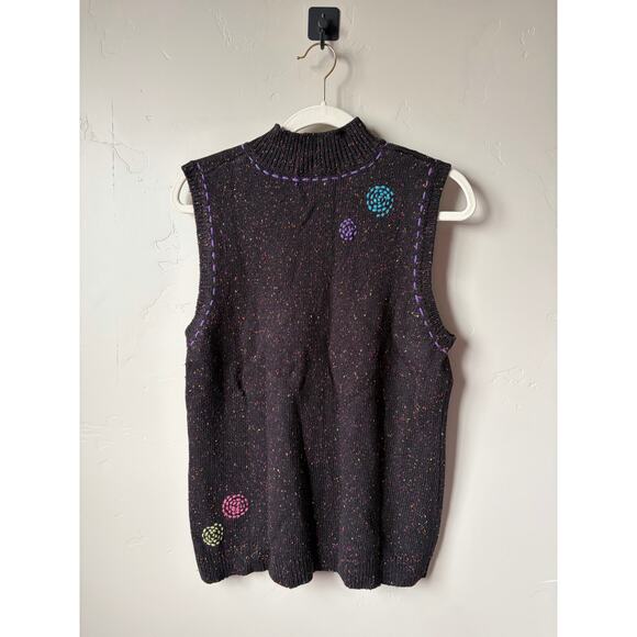 NWT Coldwater Creek Seasonal Swirl Sleeveless Full-Zip Sweater Vest- Size Large - Picture 2 of 6